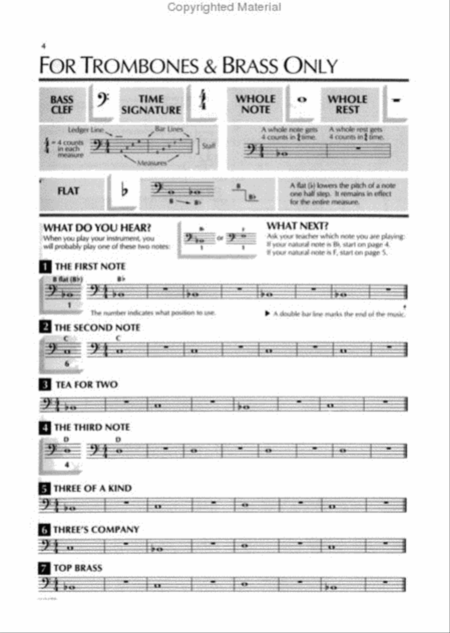 Standard of Excellence Book 1, Trombone Concert Band Methods scores gallery preview page 2