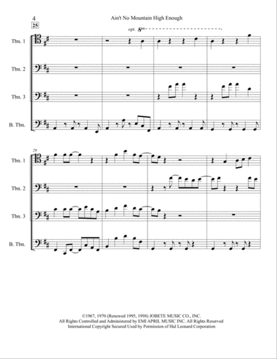 Ain't No Mountain High Enough Brass Ensemble scores gallery preview page 5