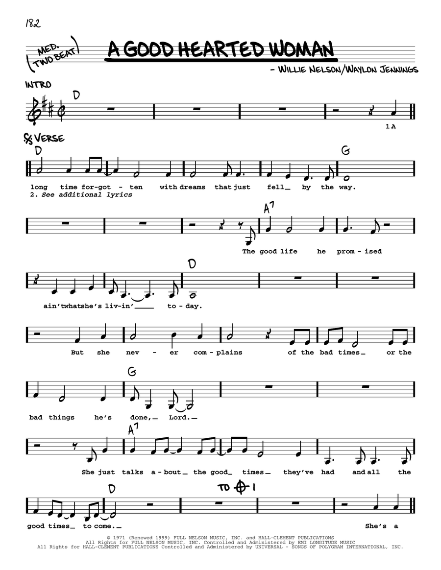 A Good Hearted Woman A Good Hearted Woman Voice scores gallery preview page 1