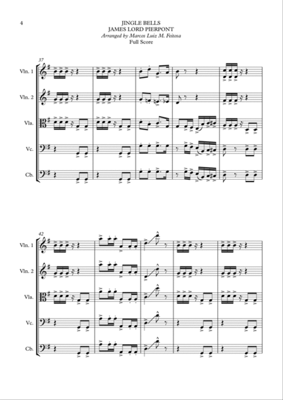 Jingle Bells - String Ensemble Cello scores gallery preview page 6