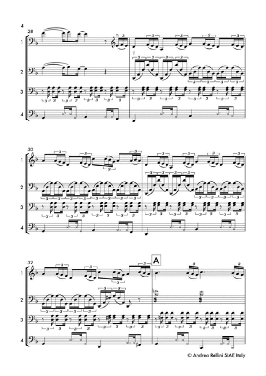 LE ARMI BIANCHE (Cello quartet) Cello scores gallery preview page 5