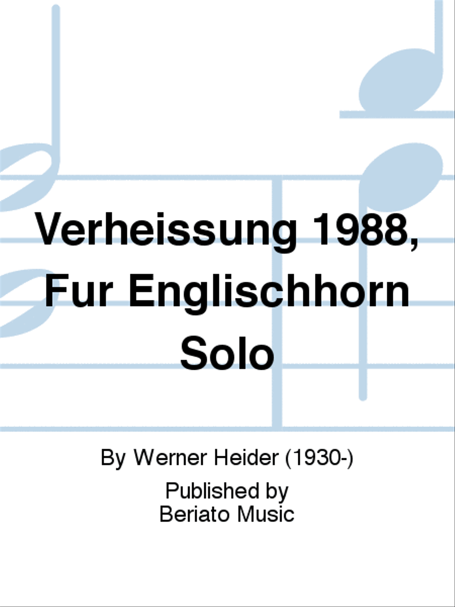 Verheißung 1988, Für Englischhorn Solo Horn Solo scores gallery preview page 1