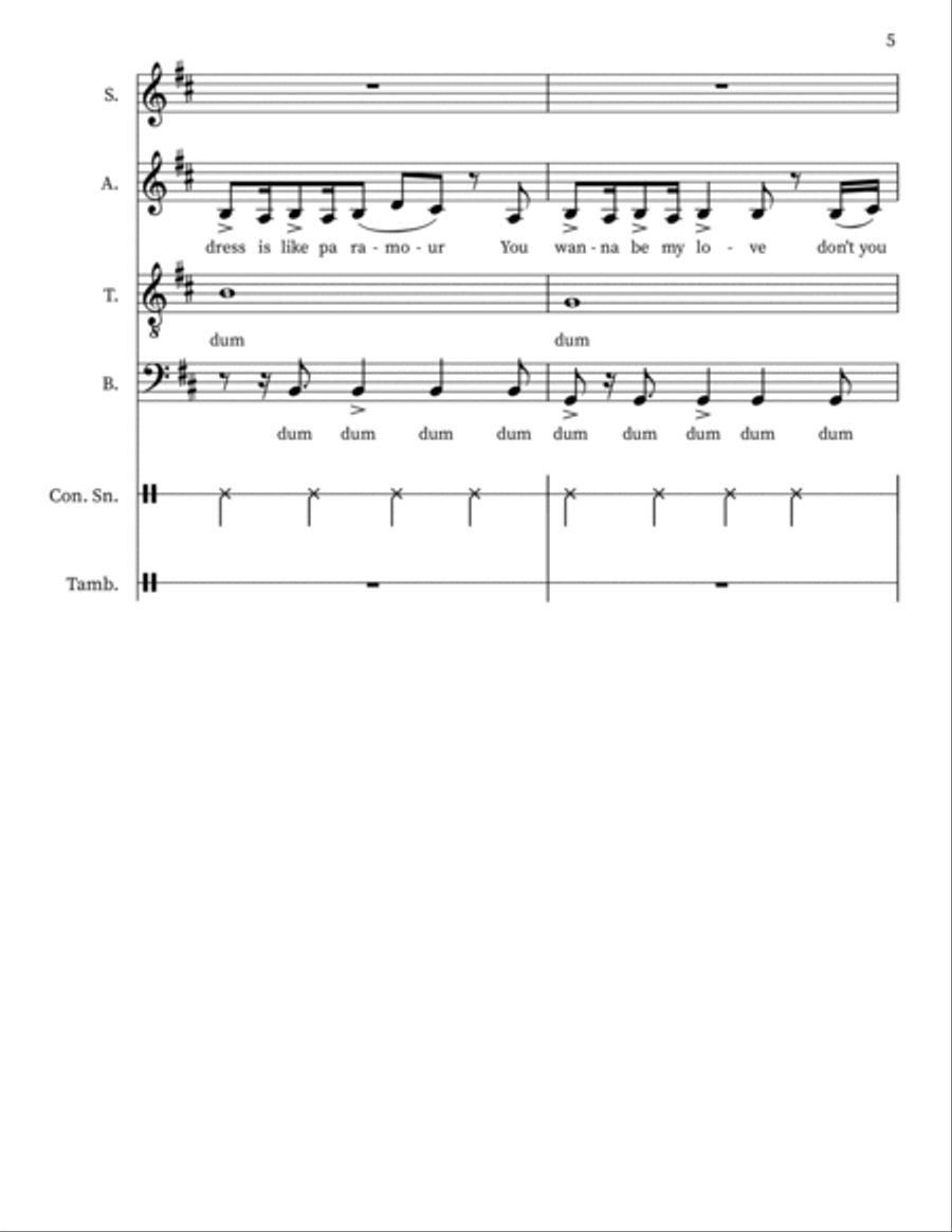 Make-up (ira' Radio Mix) 4-Part scores gallery preview page 5