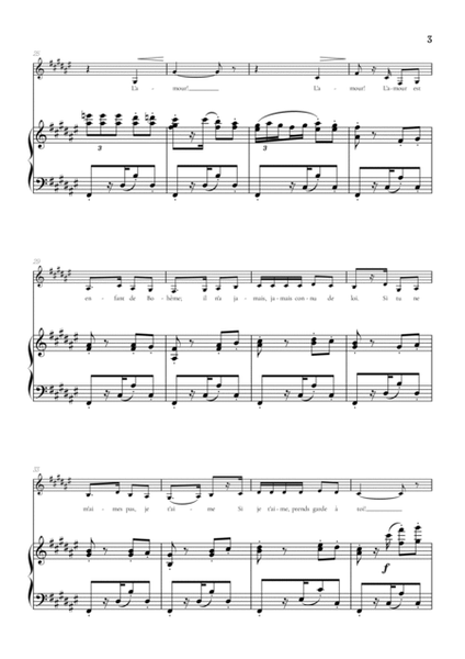Bizet • Habanera from Carmen in F# sharp minor [F#m] | alto sheet music with piano accompaniment image number null