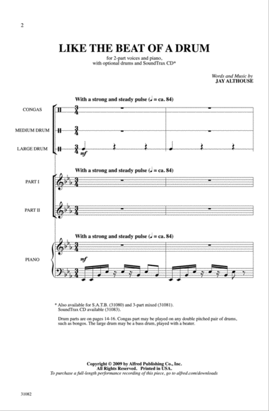 Like the Beat of a Drum 2-Part scores gallery preview page 2
