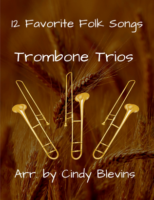 Book cover for 12 Favorite Folk Songs, Trombone Trios