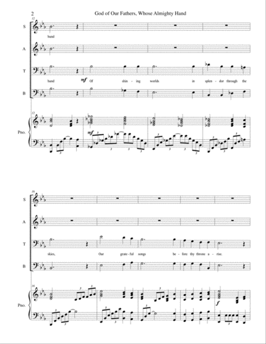 God of Our Fathers God of Our Fathers 4-Part scores gallery preview page 3