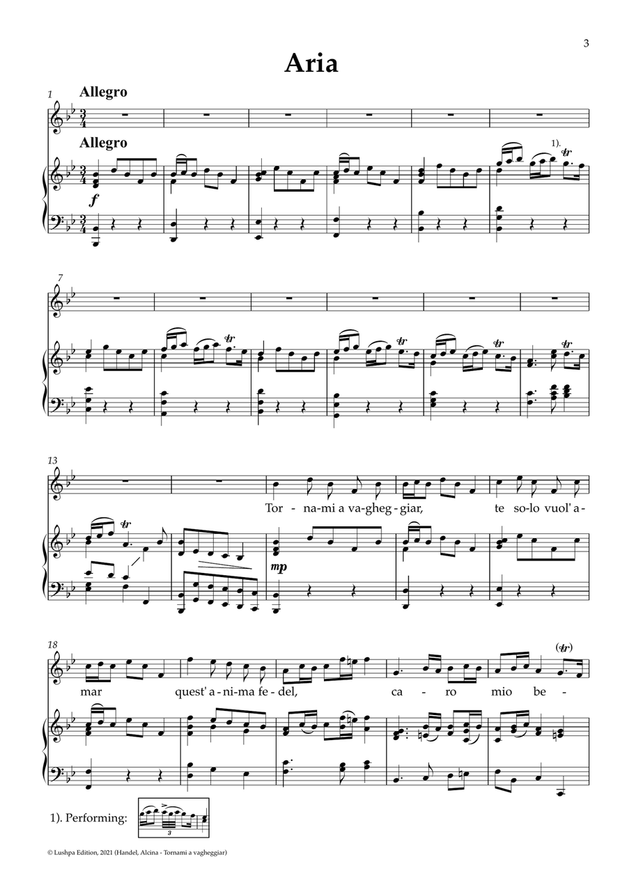 Tornami a vagheggiar Tornami a vagheggiar Piano, Vocal scores gallery preview page 5