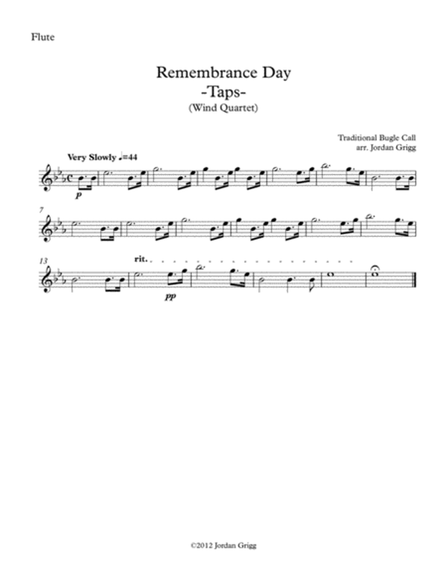 Remembrance Day. 'Taps' (Wind Quartet) image number null