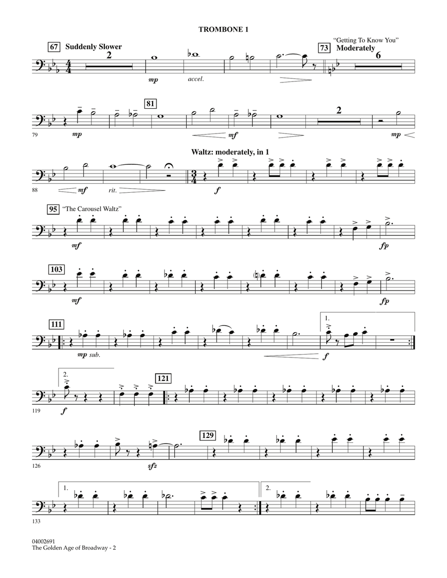 The Golden Age Of Broadway - Trombone 1 Concert Band scores gallery preview page 2