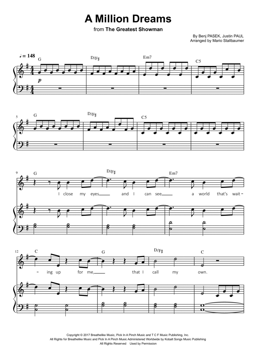 A Million Dreams Voice scores gallery preview page 1