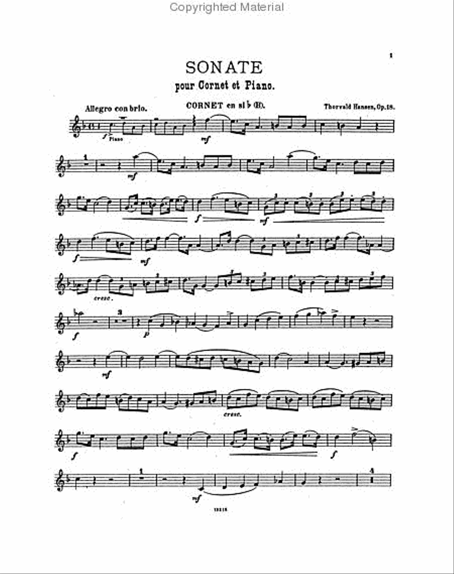 Sonata for Cornet and Piano, Op. 18 Cornet scores gallery preview page 3
