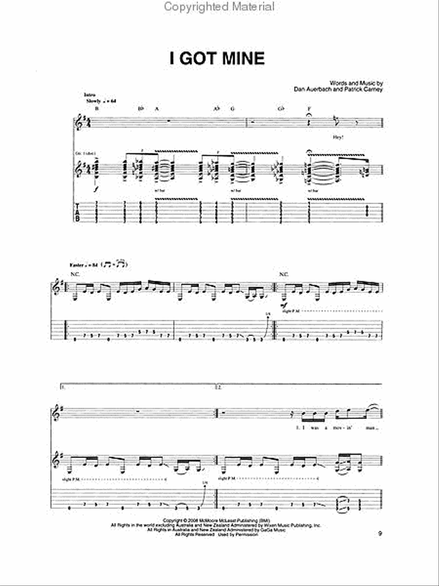 The Black Keys - Attack & Release Electric Guitar scores gallery preview page 3