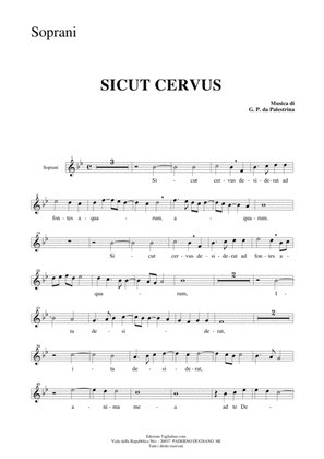 SICUT CERVUS - G.P.L. da Palestrina - Part for SOPRANO