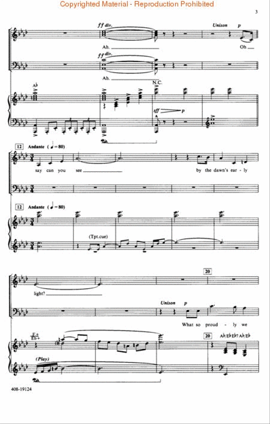 The Star Spangled Banner 4-Part scores gallery preview page 2