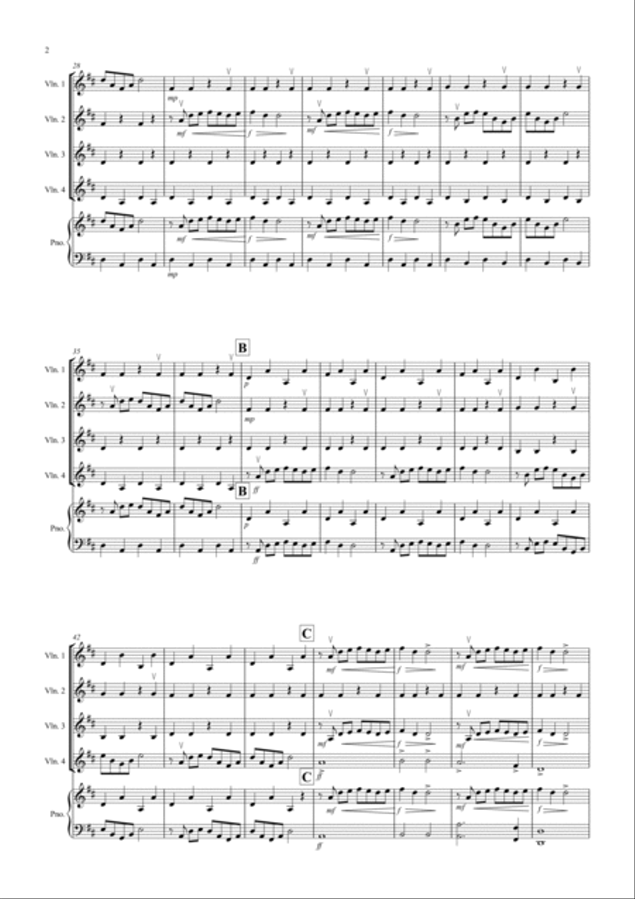 1812 Overture for Violin Quartet Violin Solo scores gallery preview page 2