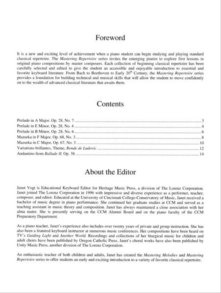 Mastering Repertoire: Chopin Piano Solo scores gallery preview page 2