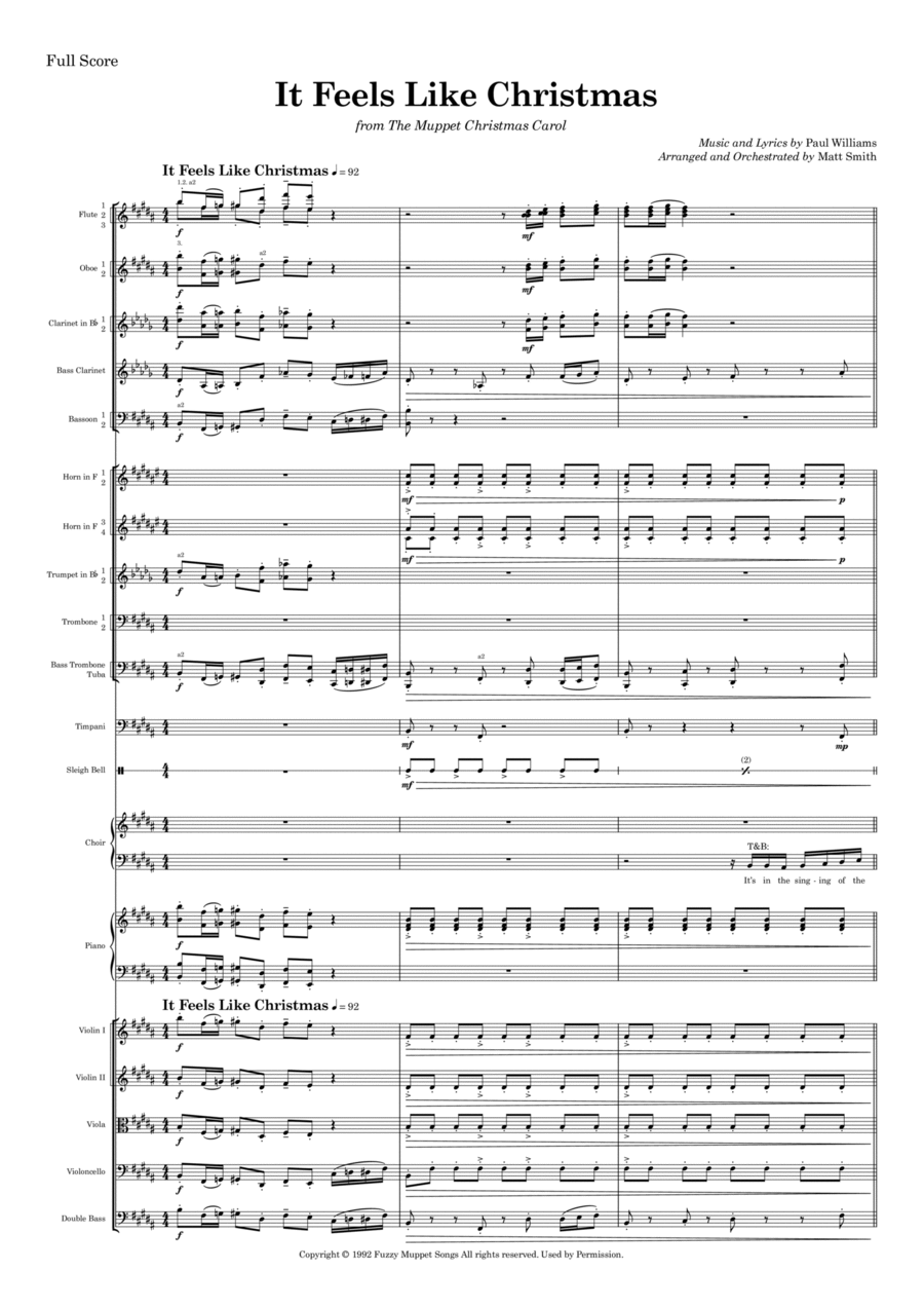 It Feels Like Christmas It Feels Like Christmas Full Orchestra scores gallery preview page 1