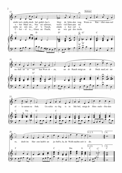 s'Raachermannel - German Christmas Goldie - Klavier / piano & Gesang / vocal + chord symbols image number null