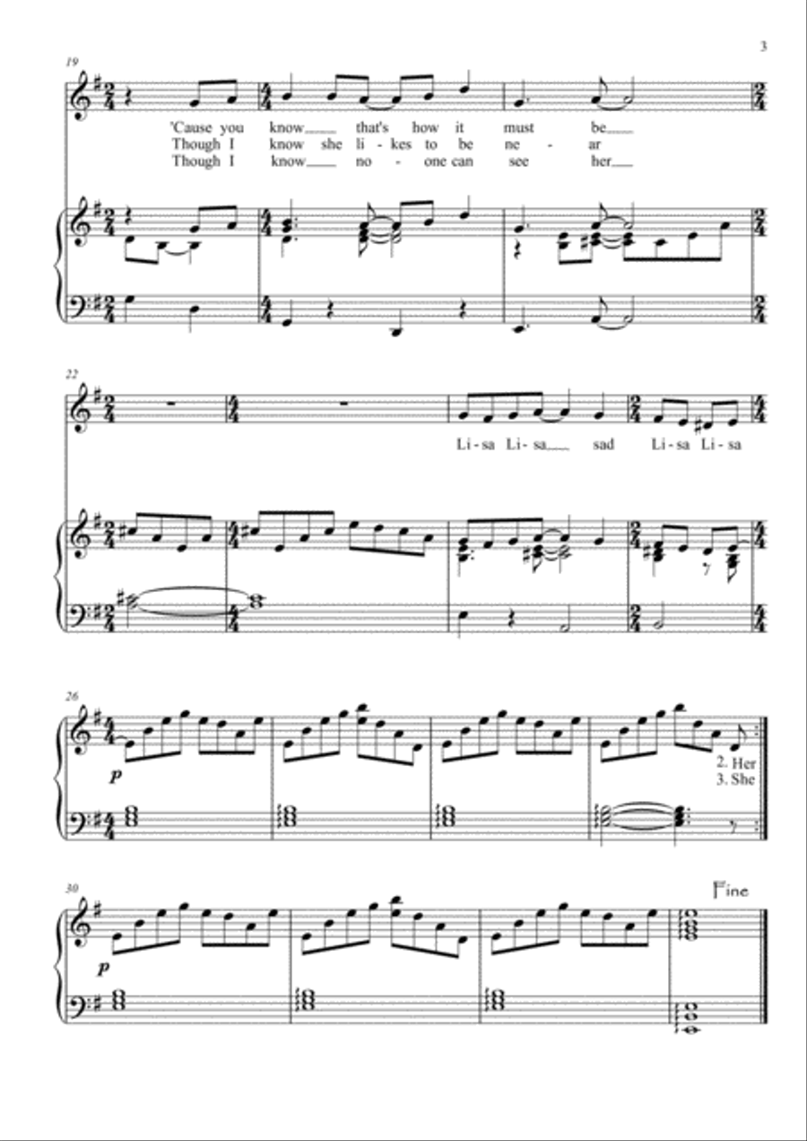 Sad Lisa Voice scores gallery preview page 3