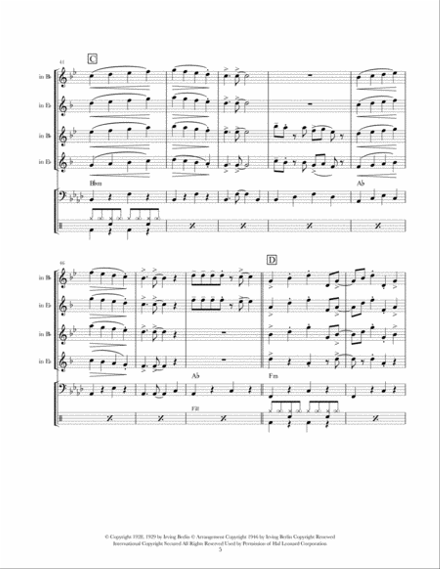 Puttin' On The Ritz Saxophone Quartet scores gallery preview page 6