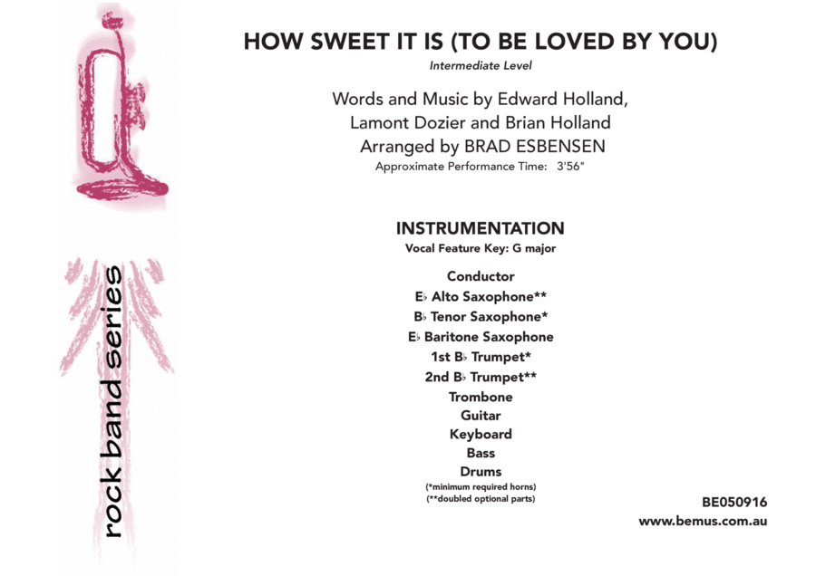 How Sweet It Is (To Be Loved By You) Tenor Saxophone scores gallery preview page 1