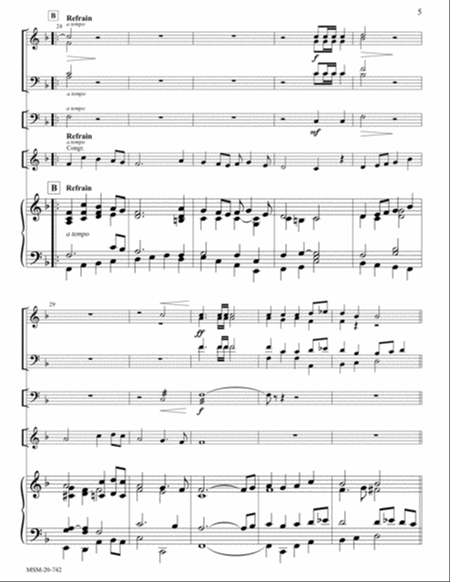 Hail Thee, Festival Day 4-Part scores gallery preview page 4