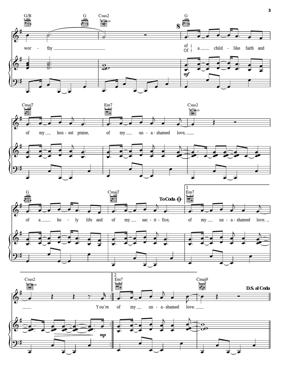 Unashamed Love Unashamed Love Acoustic Guitar scores gallery preview page 3