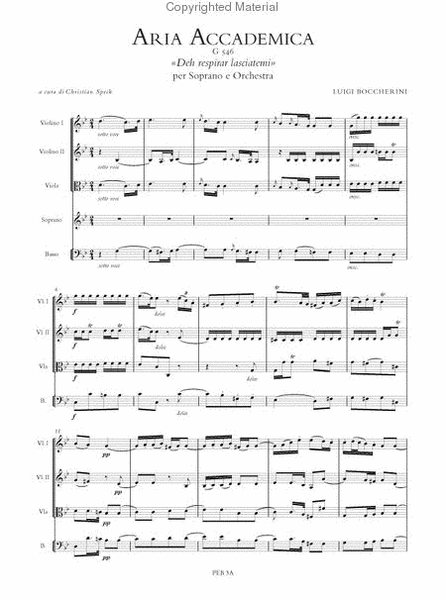 Aria Accademica G 546 "Deh respirar lasciatemi" for Soprano and Orchestra