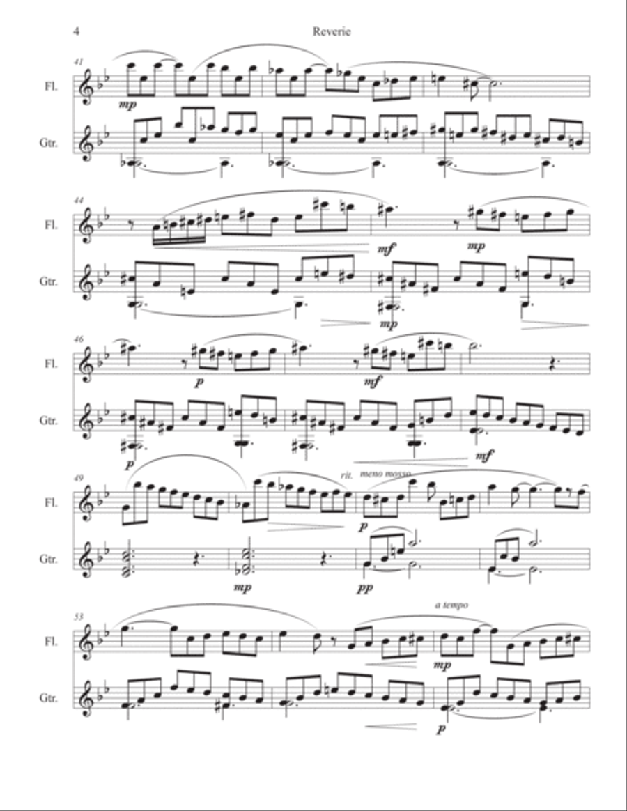 Reverie and Busqueda (for flute and guitar) Flute scores gallery preview page 5