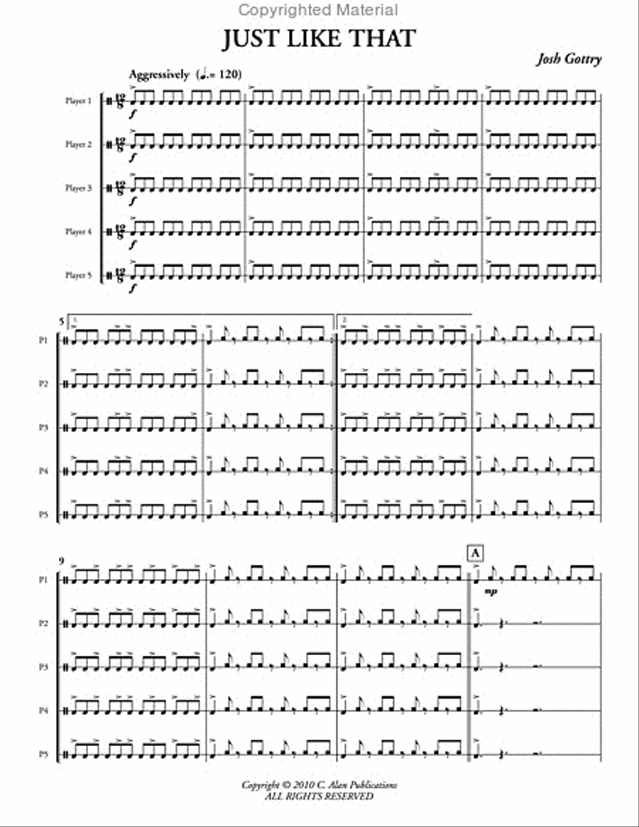 Just Like That Percussion Ensemble scores gallery preview page 2