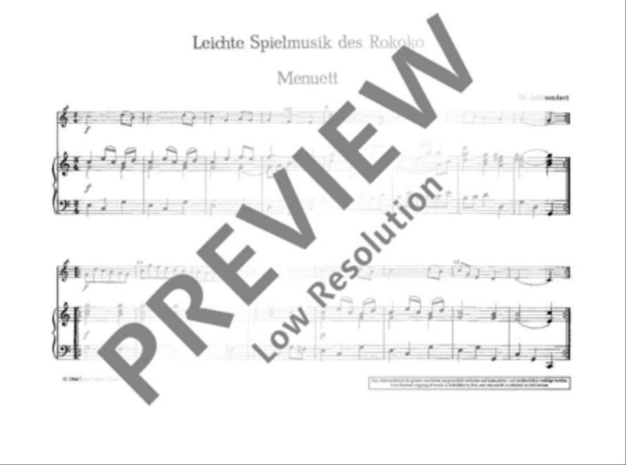 Leichte Spielmusik des Rokoko Soprano Recorder scores gallery preview page 4