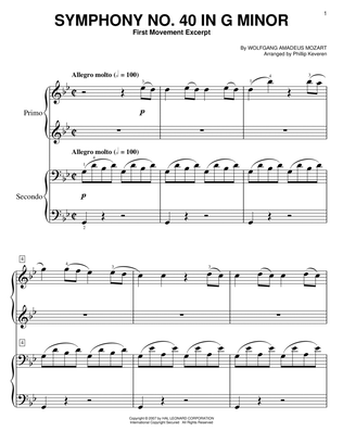 Symphony No. 40 In G Minor, First Movement Excerpt (arr. Phillip Keveren)