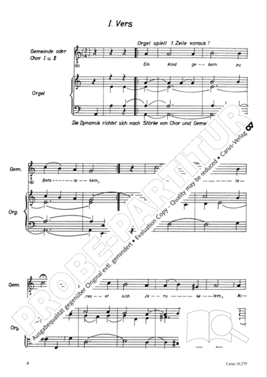 A babe is born in Bethlehem (Ein Kind geborn zu Bethlehem) 4-Part scores gallery preview page 5