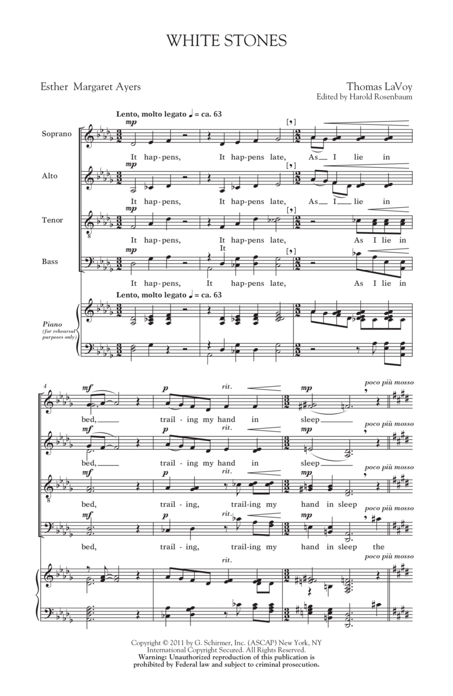 White Stones 4-Part scores gallery preview page 1