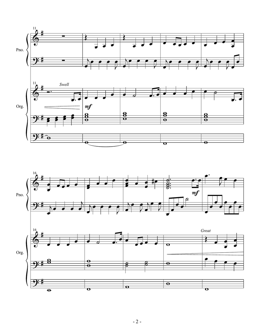 Oh, How Lovely Was the Morning/Joseph Smith's First Prayer (Piano/Organ Duet) Organ Accompaniment scores gallery preview page 2