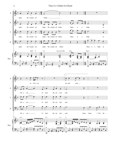 There Is A Balm In Gilead (Vocal Quartet - (SATB) image number null