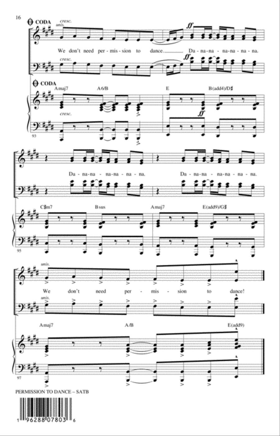 Permission To Dance (arr. Roger Emerson) 4-Part scores gallery preview page 15