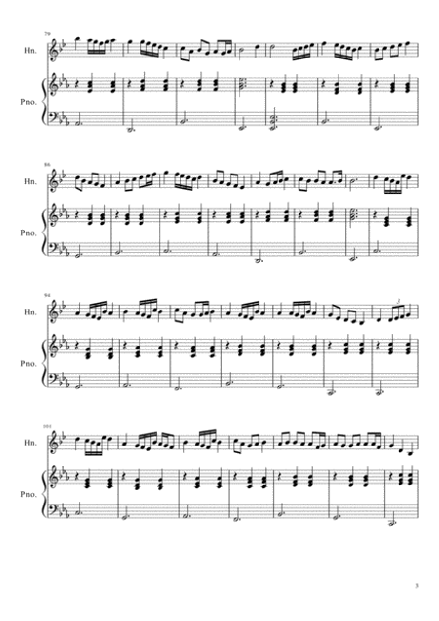Waltz in Eb for Horn Horn scores gallery preview page 3