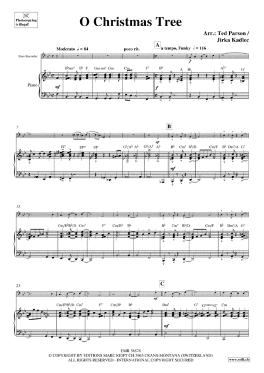 O Christmas Tree Bass Recorder scores gallery preview page 3