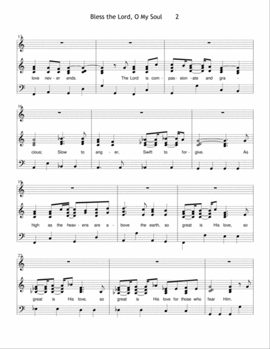 Bless the Lord, O My Soul Voice scores gallery preview page 2