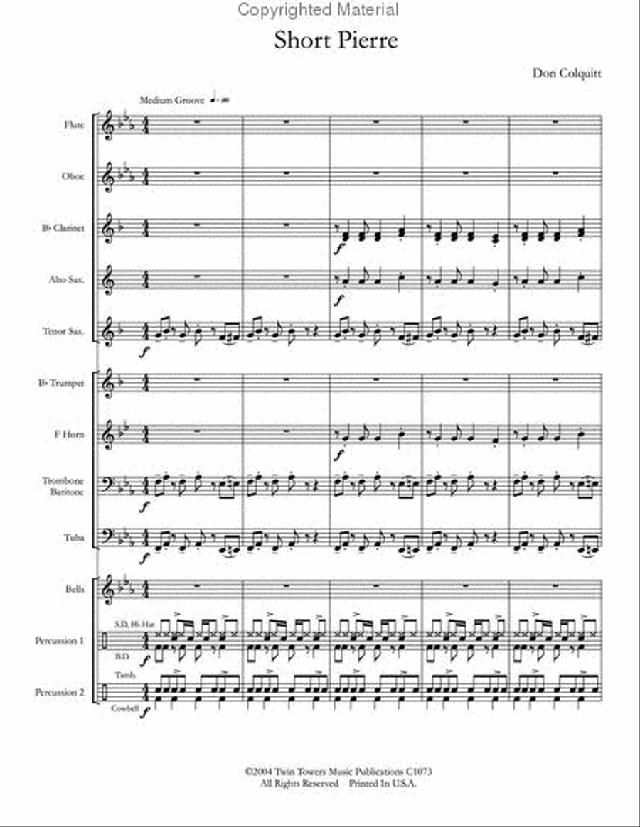 Short Pierre Short Pierre Concert Band scores gallery preview page 3