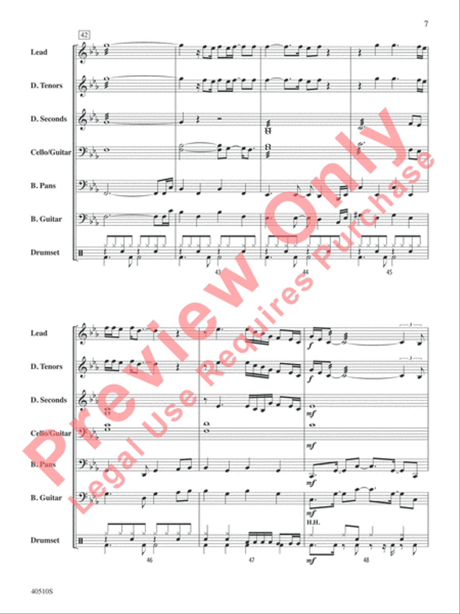 Europa (Earth's Cry Heaven's Smile) Steel Drum Band scores gallery preview page 8