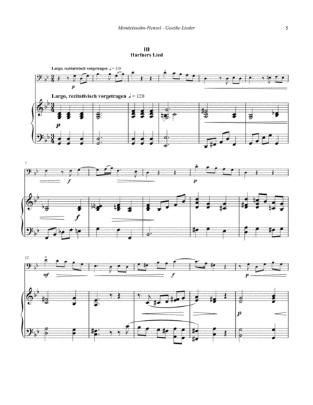 Goethe Lieder for Euphonium solo and Piano