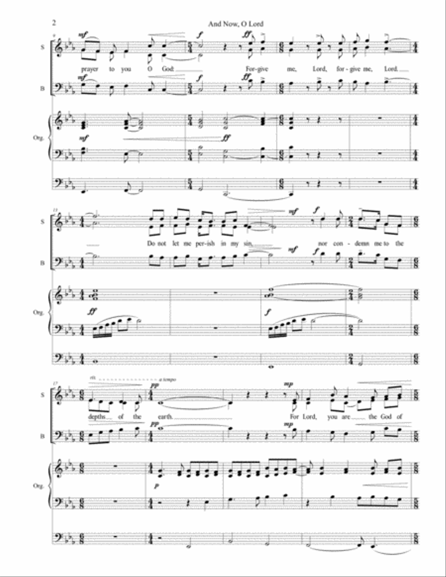 And Now O Lord - (an Original SAB Choir Work) 3-Part scores gallery preview page 2