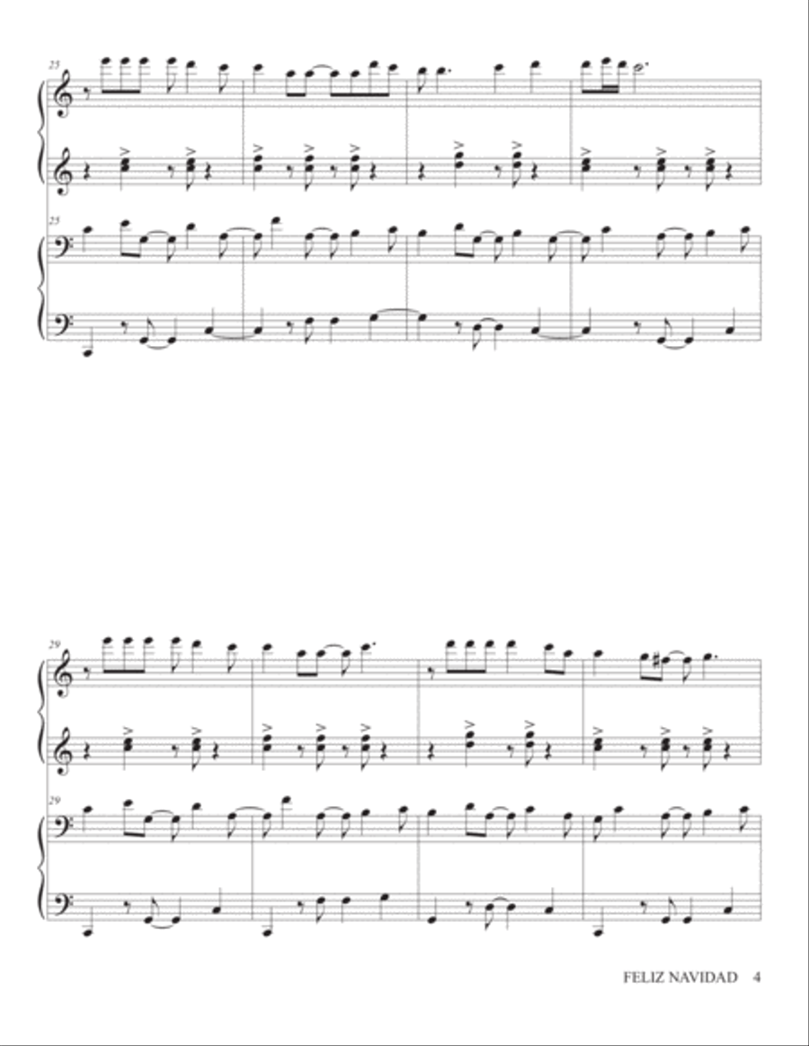 Feliz Navidad Piano scores gallery preview page 5