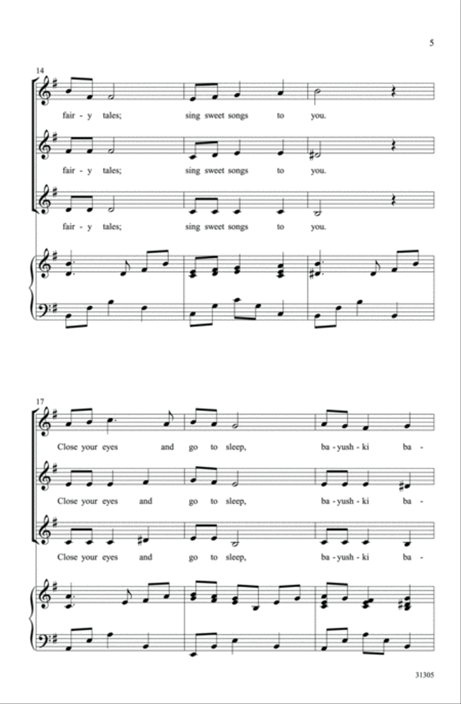 Bayushki Bayu (A Russian Lullaby) SSA scores gallery preview page 3
