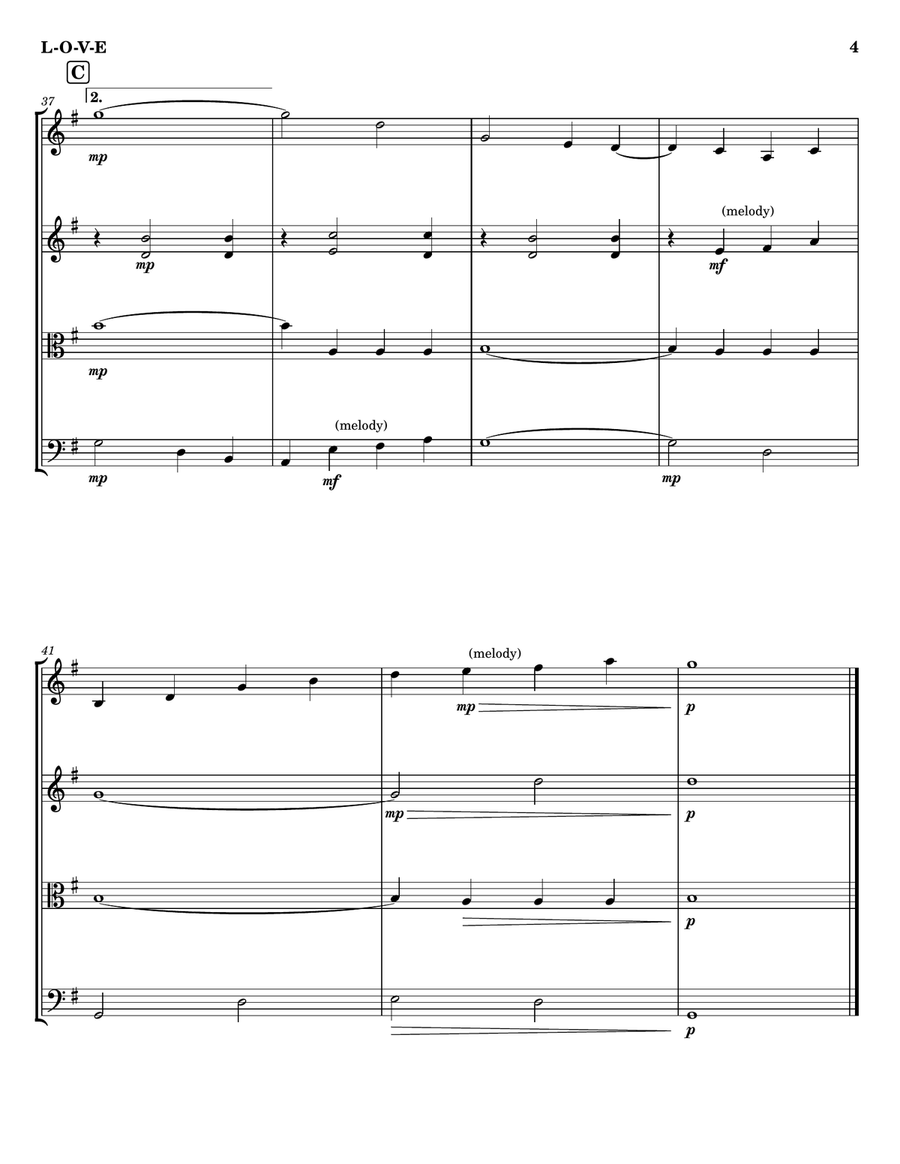 L-o-v-e String Quartet scores gallery preview page 4