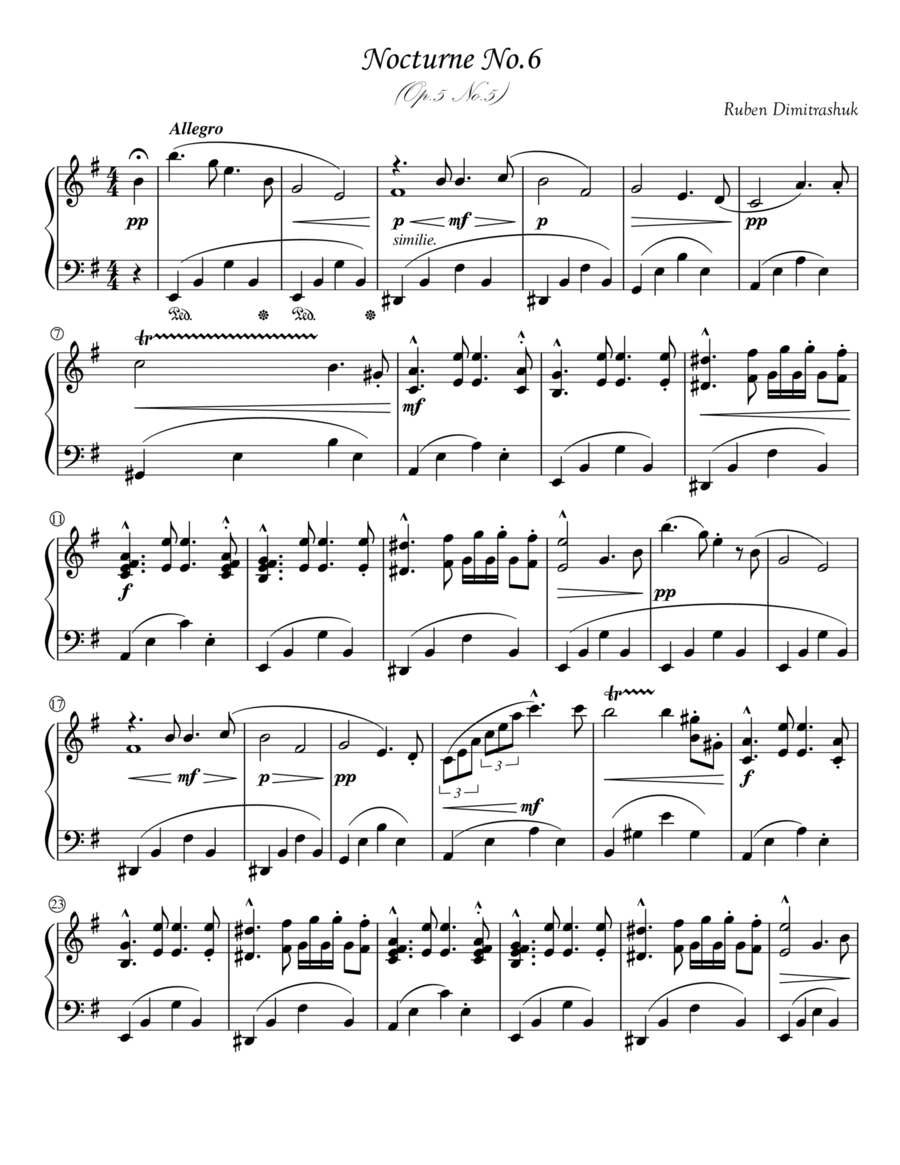 Nocturne No.6 - Ruben Dimitrashuk (Op.5 No.5) image number null
