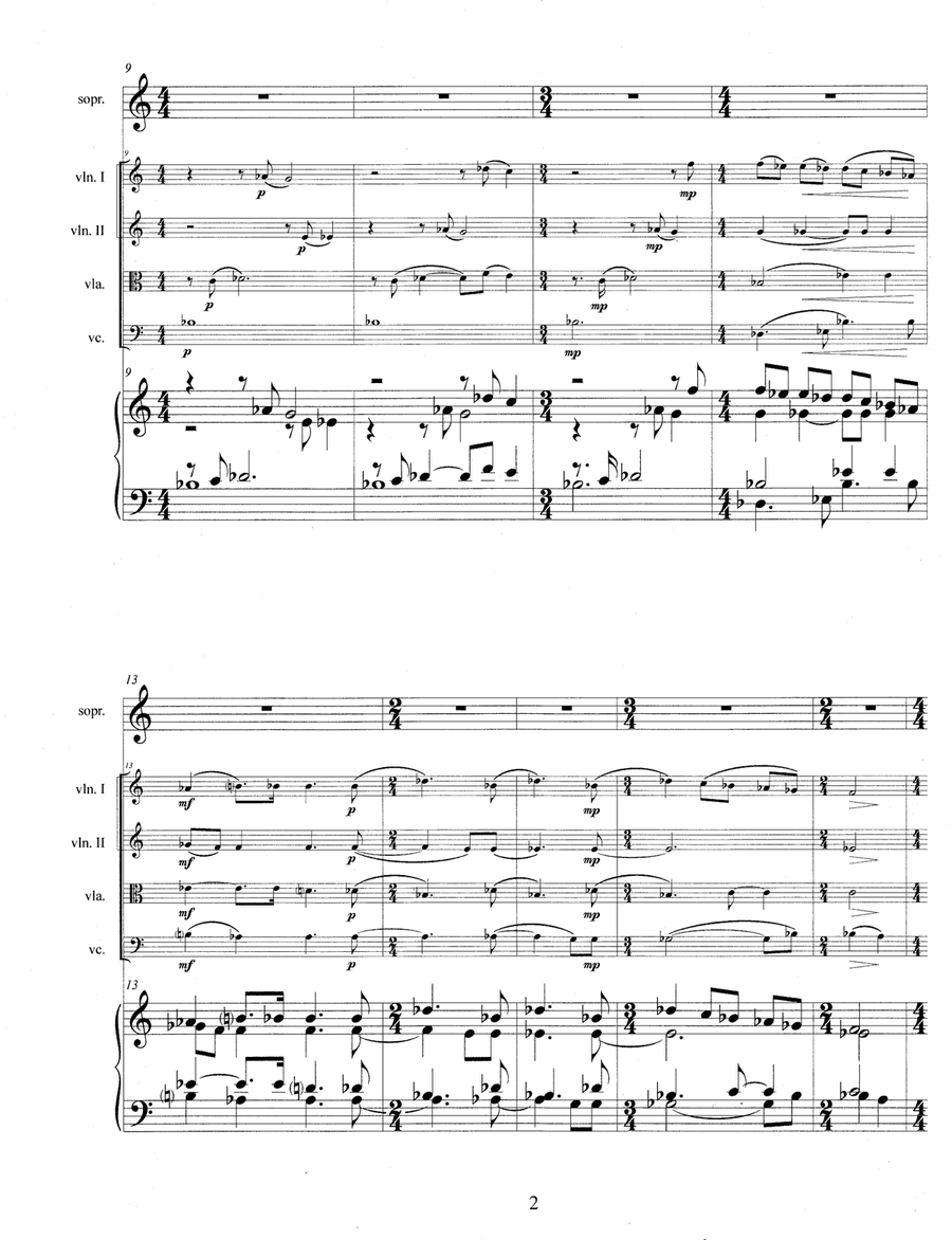 The Lotus, from Four Song Offerings (2020) String Quartet scores gallery preview page 4